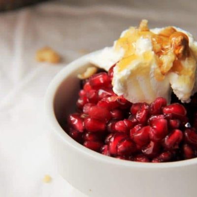 Pomegranate, Yoghurt, Honey & Walnuts www.compassandfork.com