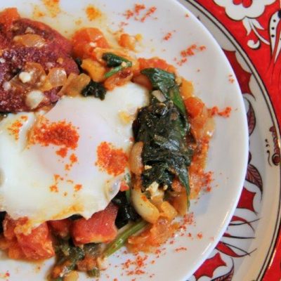 Turkish Style Poached Eggs Recipe www.www.compassandfork.com