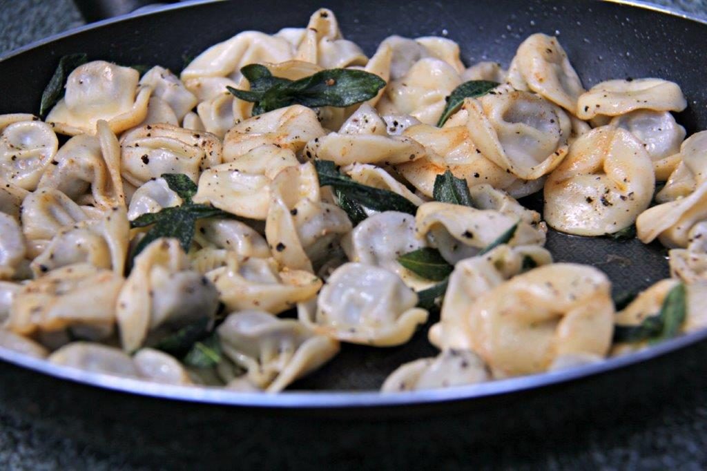 In the pan - Tortellini with Sage and Butter Sauce www.compassandfork.com
