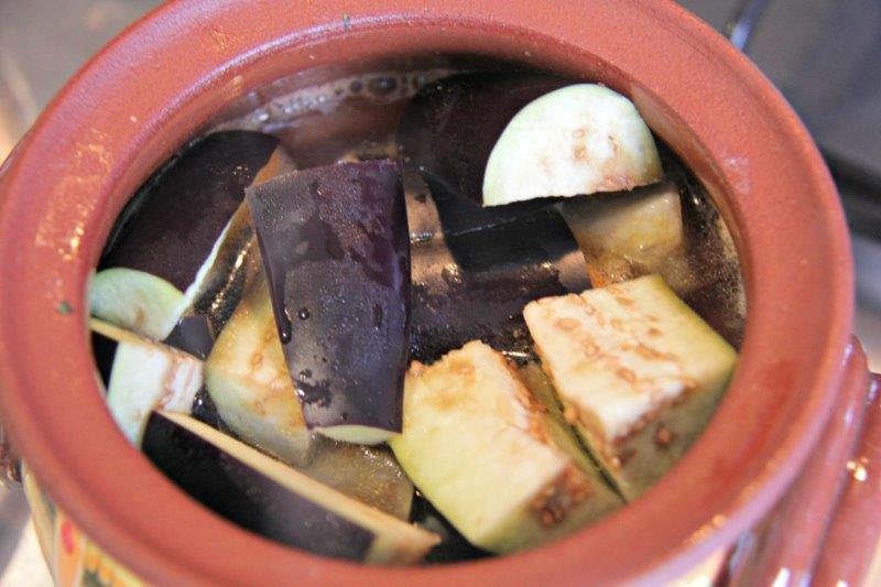 in the claypot - Eggplant Claypot from Absolutely Beautiful Ninh Binh www.compassandfork.com