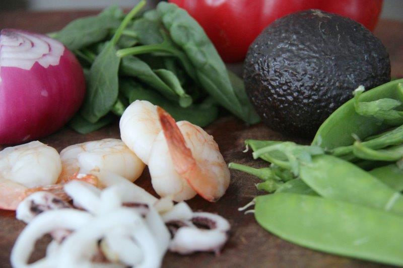 Ingredients - Colorful Grilled Seafood Salad with Wild Rice www.compassandfork.com