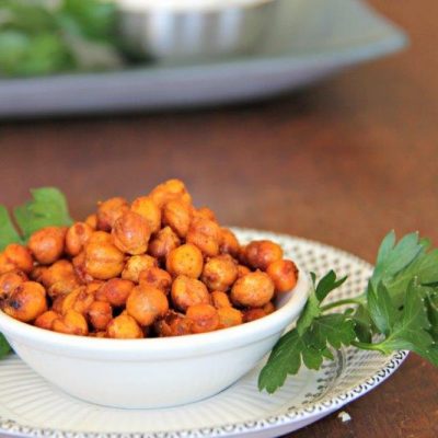 Serving - Roasted Chickpeas the Ultimate Healthy Snack www.compassandfork.com