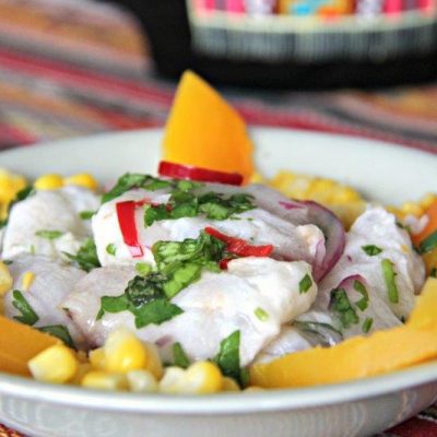 finished dish - peruvian ceviche how to make this classic at home www.compassandfork.com