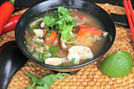 ready to eat - this tom yum soup wwill make you believe you are in thailand www.compassandfork.com