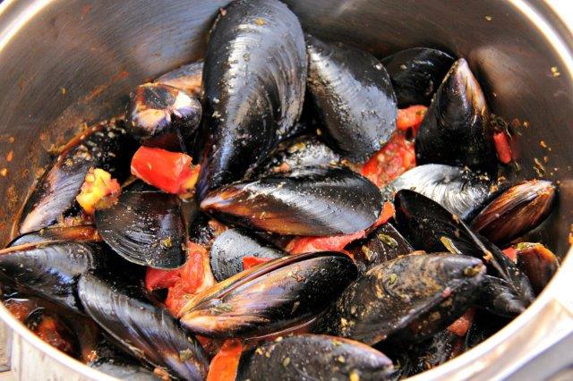 In the Pot - - Steamed Greek Mussels will Make You Happy www.compassandfork.com