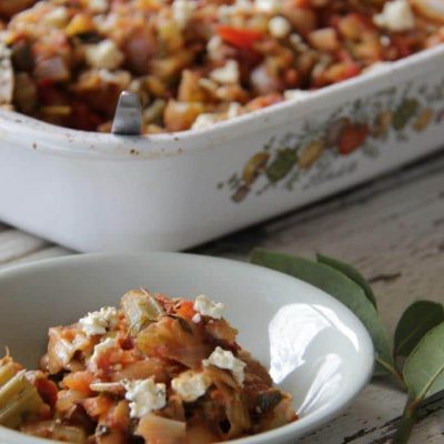 Served - Genuine Greek Baked Beans are full of taste - Gigantes Plaki www.compassandfork.com