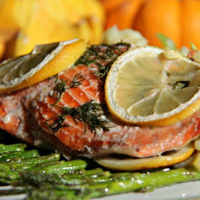 Roasted salmon with lemon and dill is a healthy, simple meal to make and is just perfect for those with a busy lifestyle.