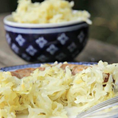 How to make simple healthy sauerkraut with 2 ingredients www.compassandfork.com